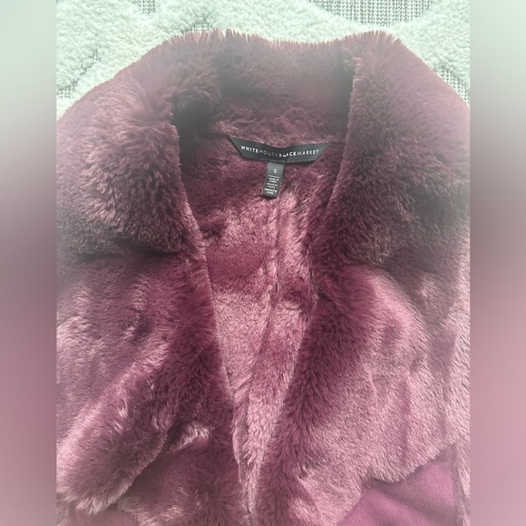 WHBM Wine Fur Vest Sz S - Picture 3 of 6